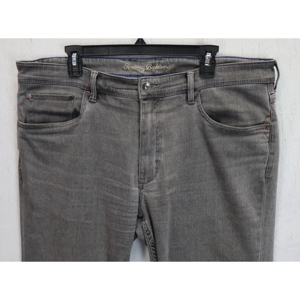 Mens Tommy Bahama Jeans Gray Size 38x30 Indigo Palms Cotton Viscose Stretch